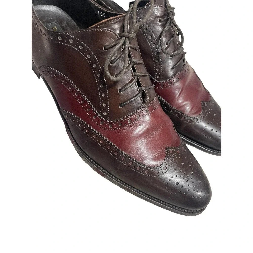 To Boot New York Two Toned Wingtip Brogue Oxford Shoes size 11 Brown Oxblood - Picture 8 of 14